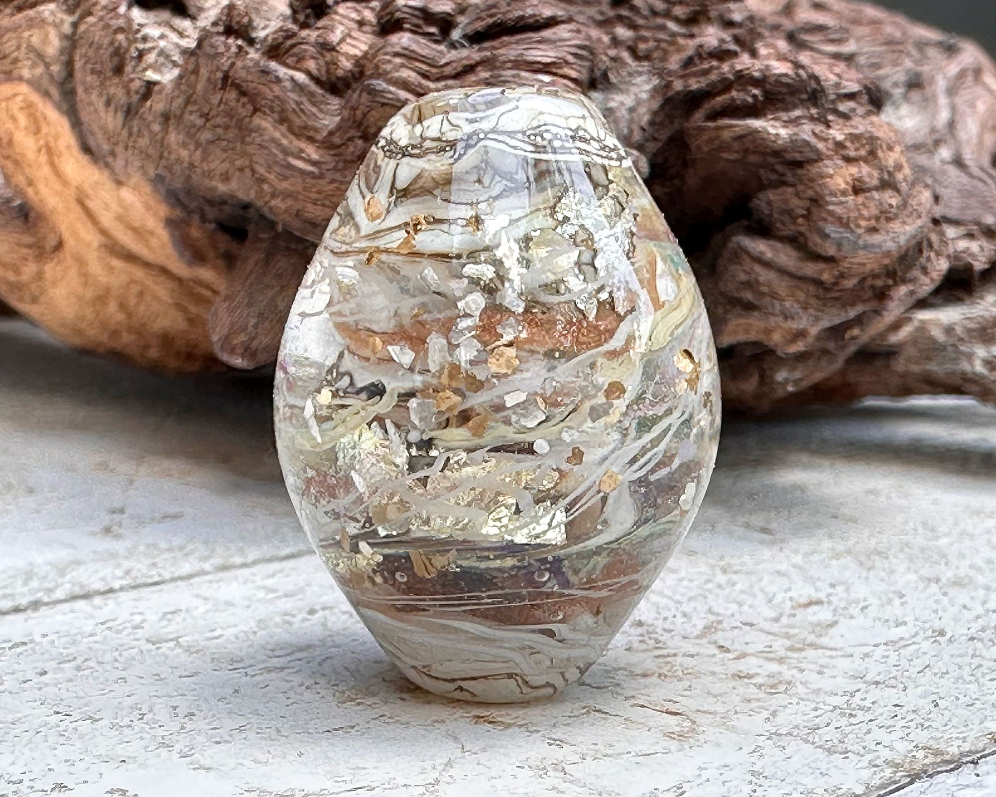 Handmade Silver Metal Organic Lampwork Focal Bead for Jewelry Making - DIY Necklace, Bracelet & Craft Projects - Perfect for Beaders & Artisan Creations