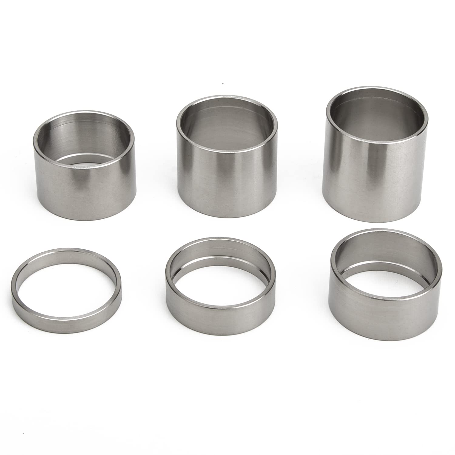TiTo Titanium 4/6 Pcs Bicycle Headset Spacer 1-1/8 Inch (5-10-15-20-25-30mm) - Lightweight Bike Handlebar Stem Spacers for MTB, BMX, Mountain & Road Bikes - Perfect for Cycling Upgrades & Maintenance