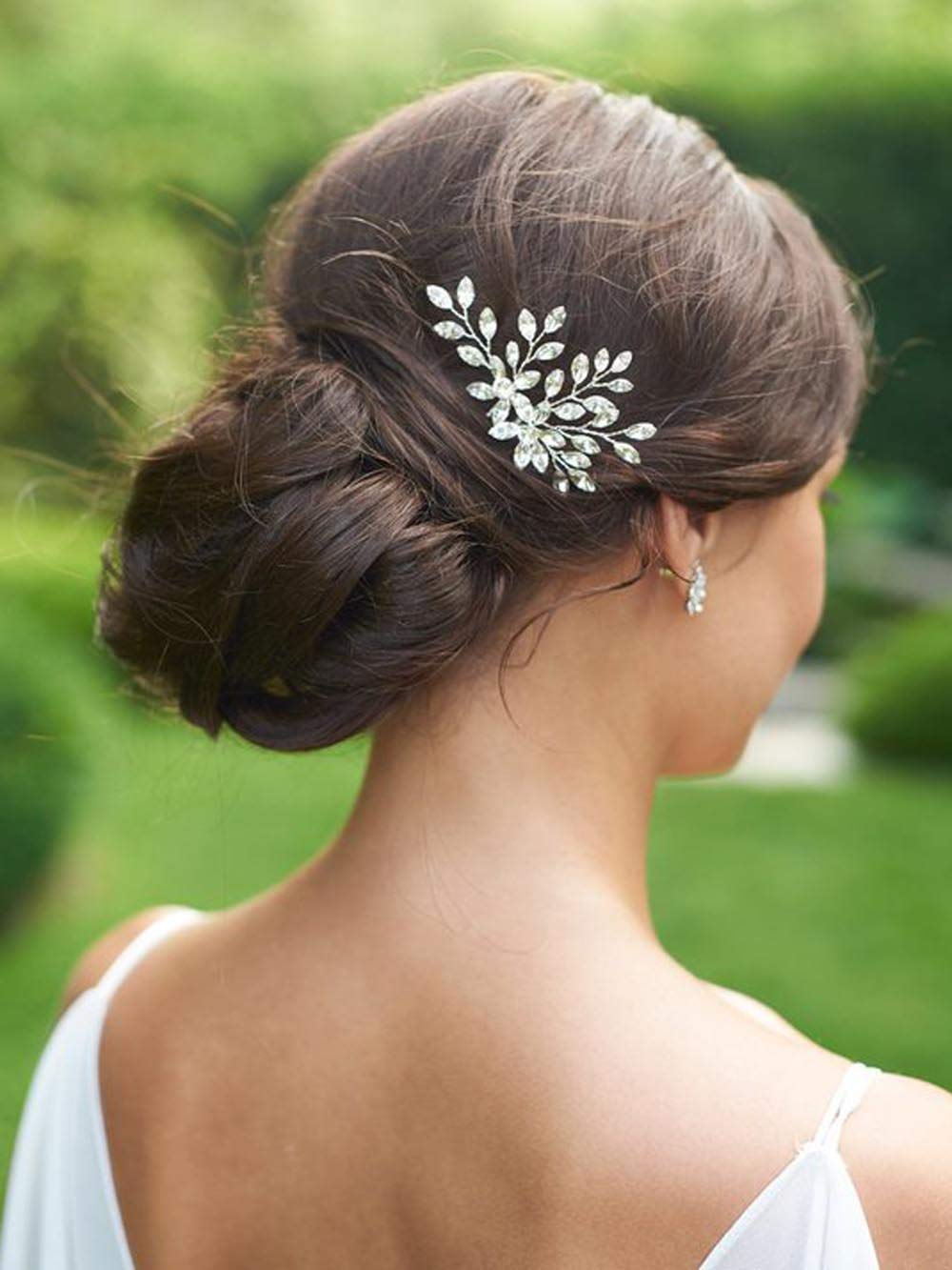 Sparkling Rhinestone Wedding Hair Pins for Bride & Bridesmaids - Crystal Hair Clips for Women & Girls - Elegant Bridal Hair Accessories (Pack of 2, Silver) - Perfect for Weddings, Prom, Parties & Special Occasions