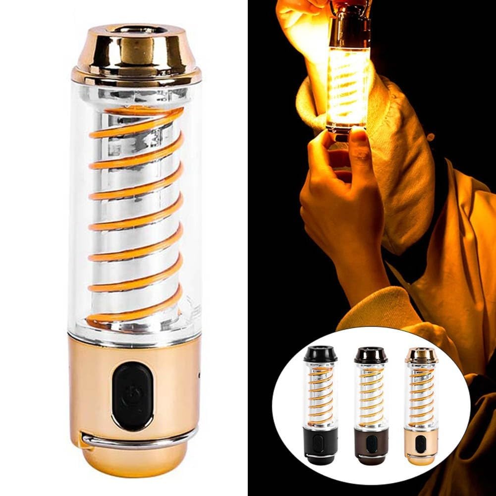 Waterproof Rechargeable Camping Flashlight - Copper Lighthouse Light for Outdoor Adventures, Hiking, and Emergency Use