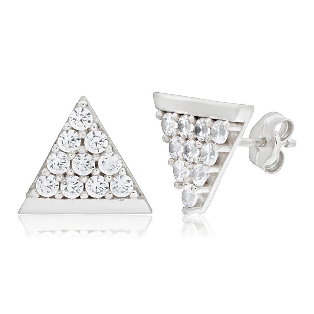 9ct White Gold Cubic Zirconia Stud Earrings for Women - Elegant Hypoallergenic Jewelry Gift for Birthday, Anniversary & Special Occasions