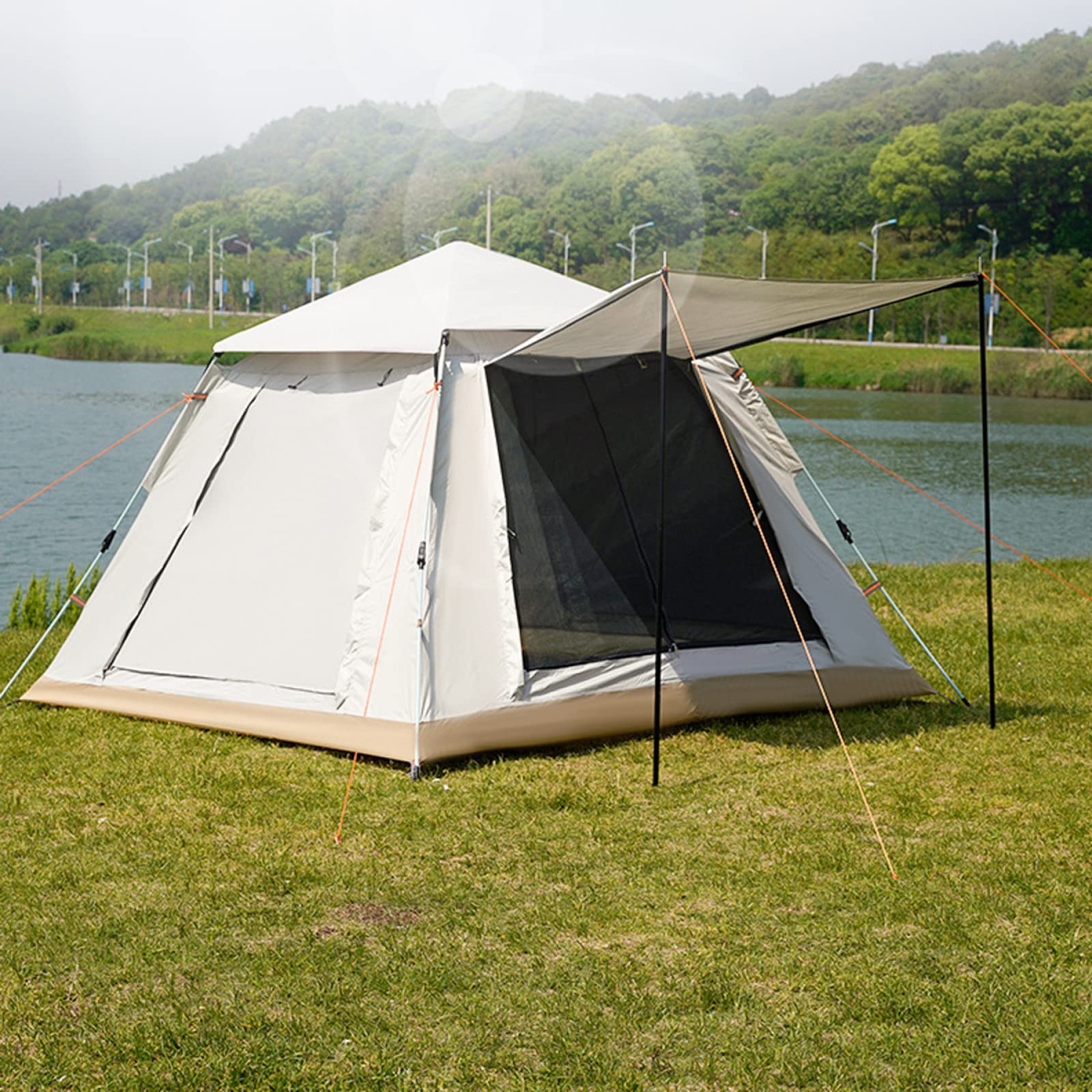 4-Person Instant Pop-Up Tipi Tent - Waterproof Family Camping Tent for Outdoor Adventures, Lightweight & Easy Setup in 3 Seconds - Perfect for Camping, Hiking, Picnics & Backyard Use