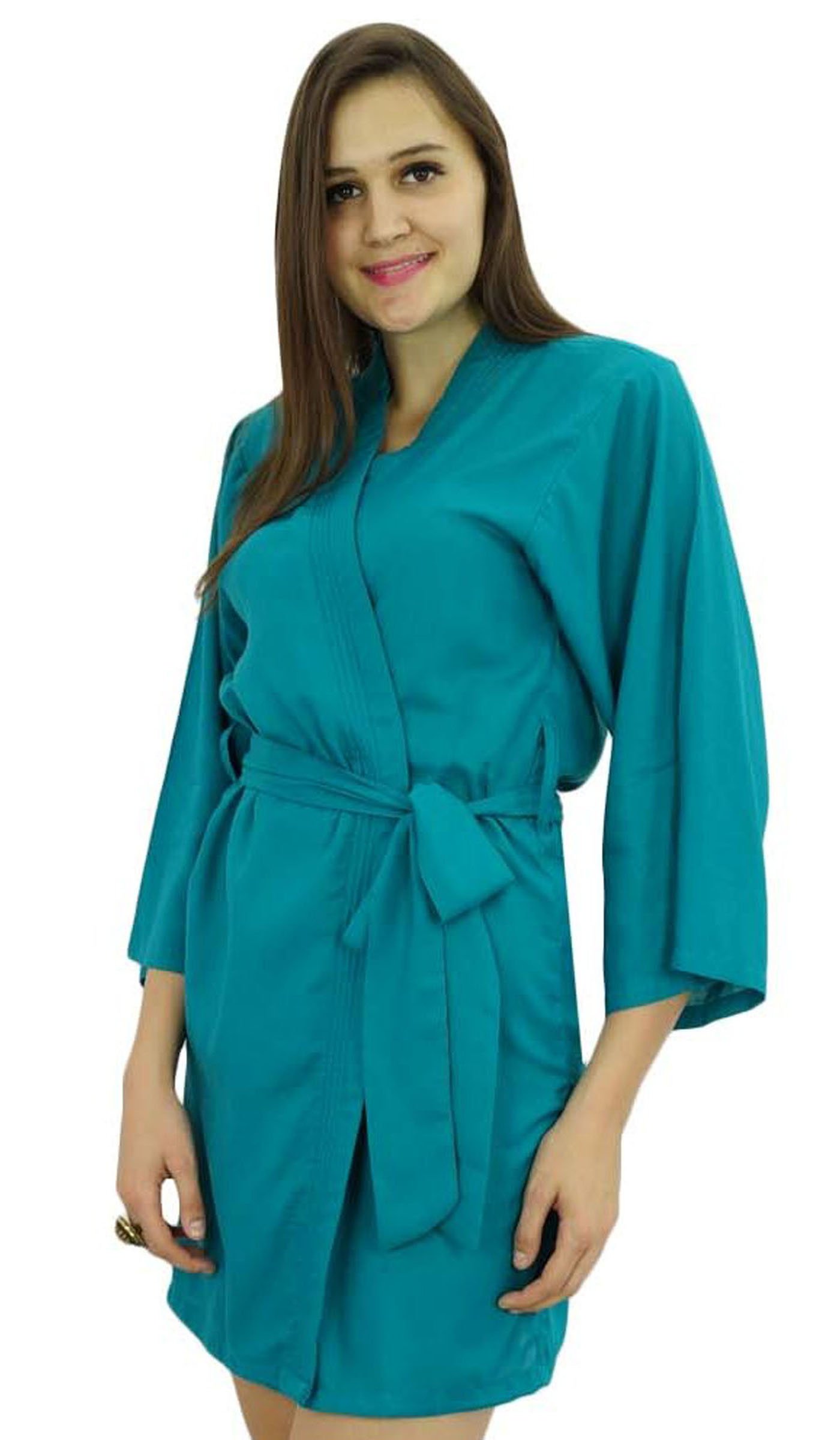 Bimba Women's Soft Modal Cotton Bathrobe - Solid Color Short Belted Wrap Robe for Spa, Lounge & Relaxation at Home
