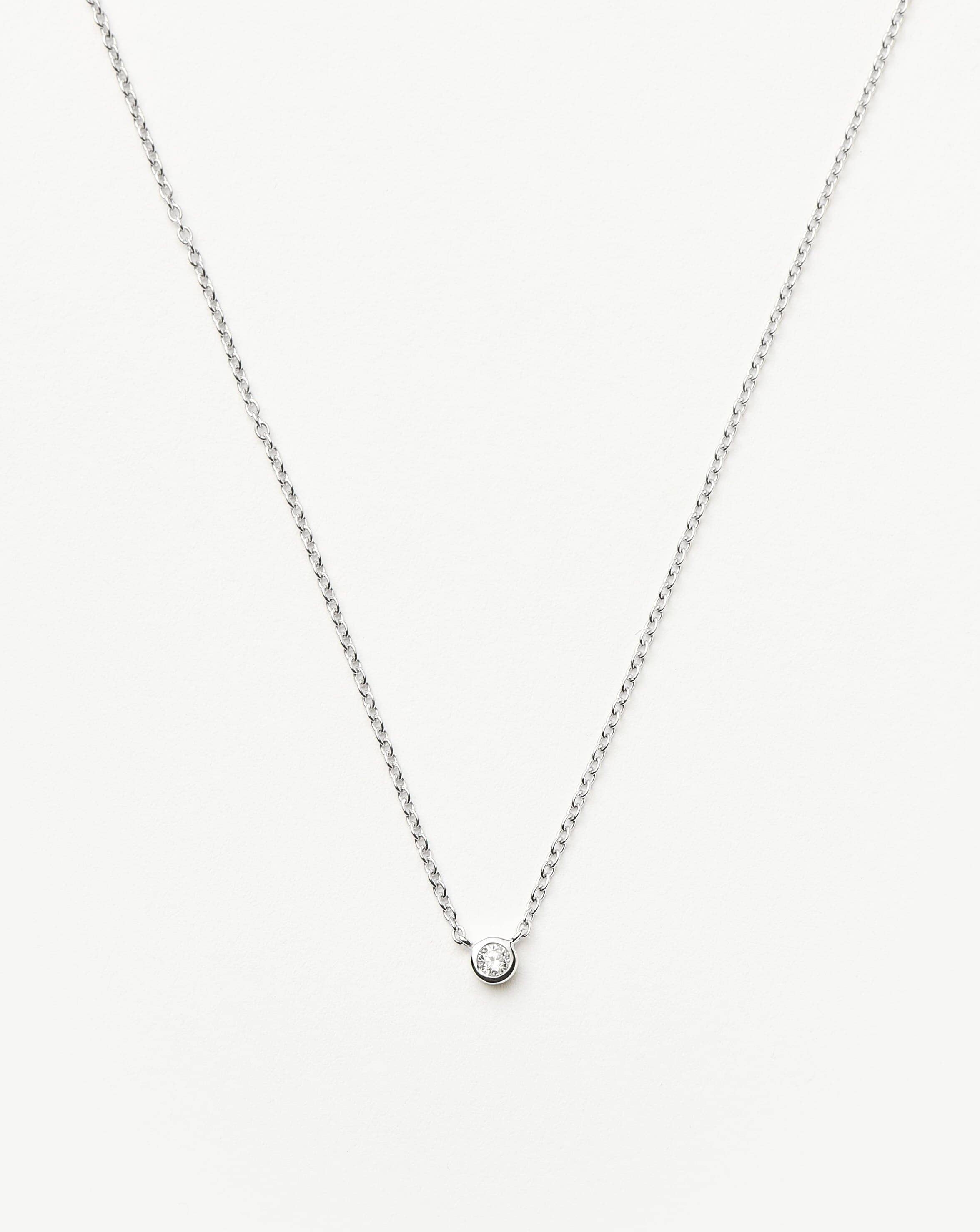 14K Solid White Gold Diamond Solitaire Pendant Necklace for Women | Elegant Fine Jewelry Gift for Anniversary, Wedding & Special Occasions