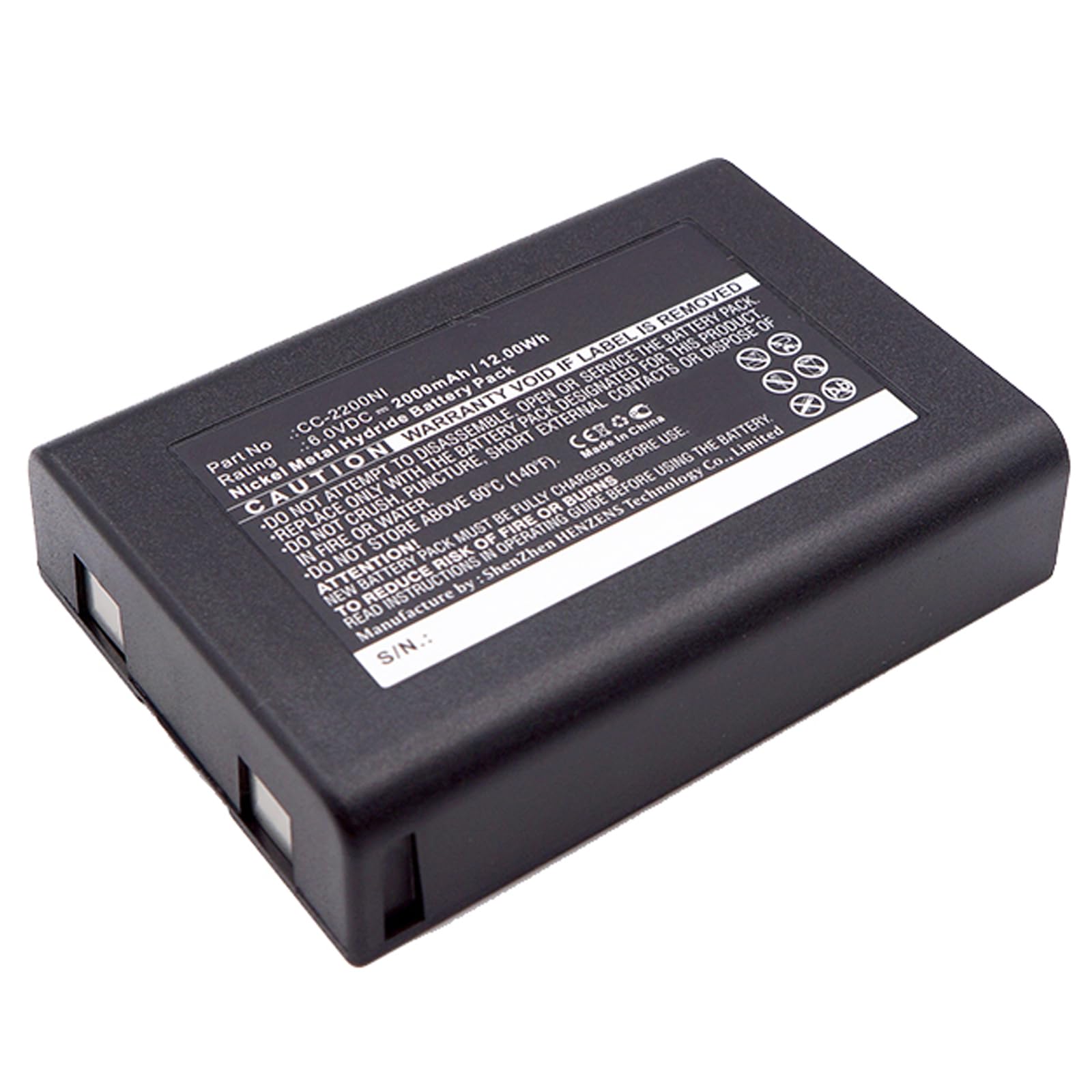 Synergy Digital Wireless Headset Battery - 6V 2000mAh Ni-MH High Capacity Replacement for Eartec Comstar Com-Center Base Station & CC-2200NI - Perfect for Office, Call Center, and Customer Service Use