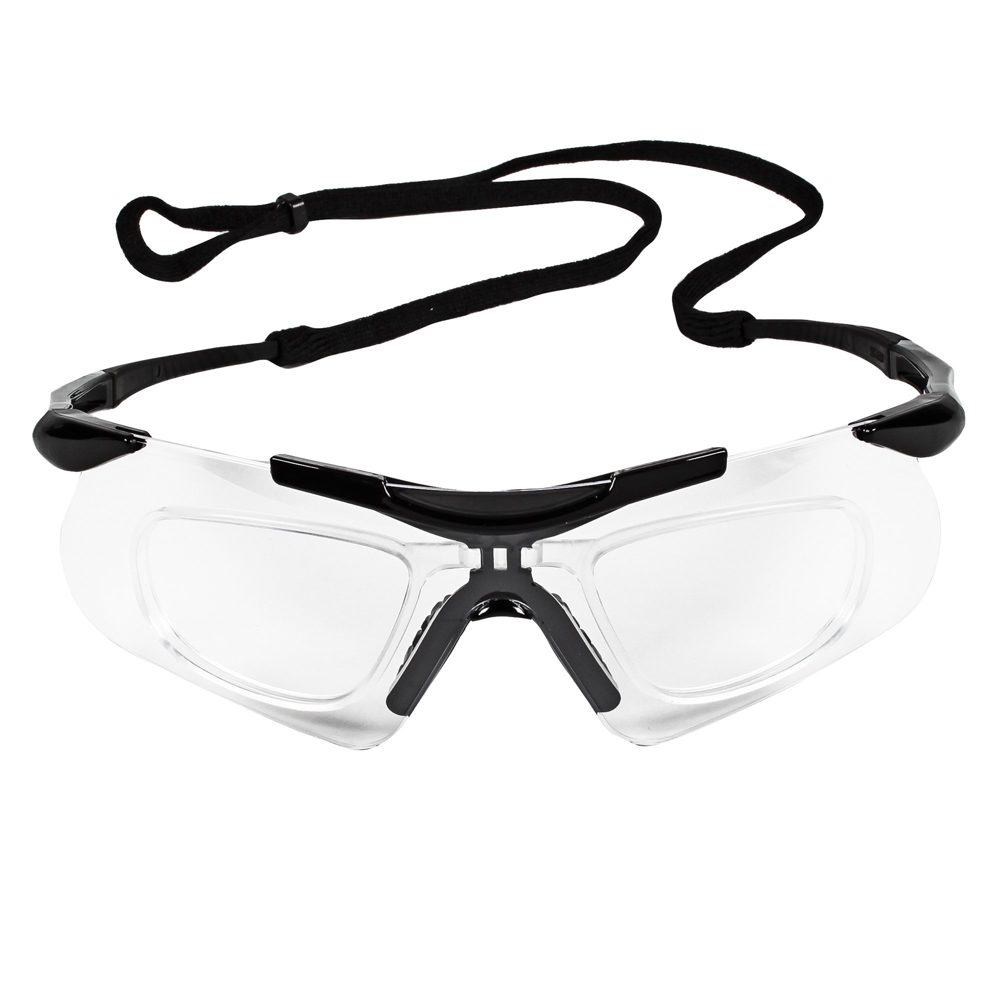 KleenGuard V60 Nemesis Safety Glasses with Rx Inserts (38503) - Clear Anti-Fog Lenses, Black Frame - 12 Pairs/Case - Ideal for Construction, Lab Work & Industrial Safety