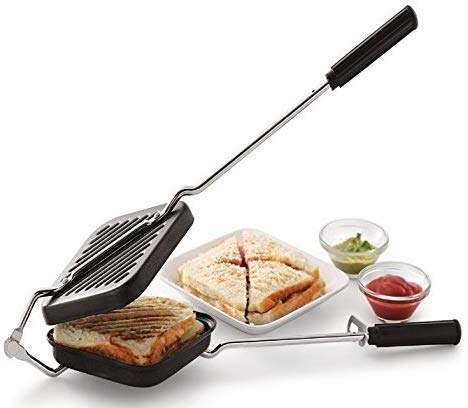 Non-Stick Sandwich Maker & Grill Toaster - Perfect for Breakfast, Lunch & Quick Snacks - Black