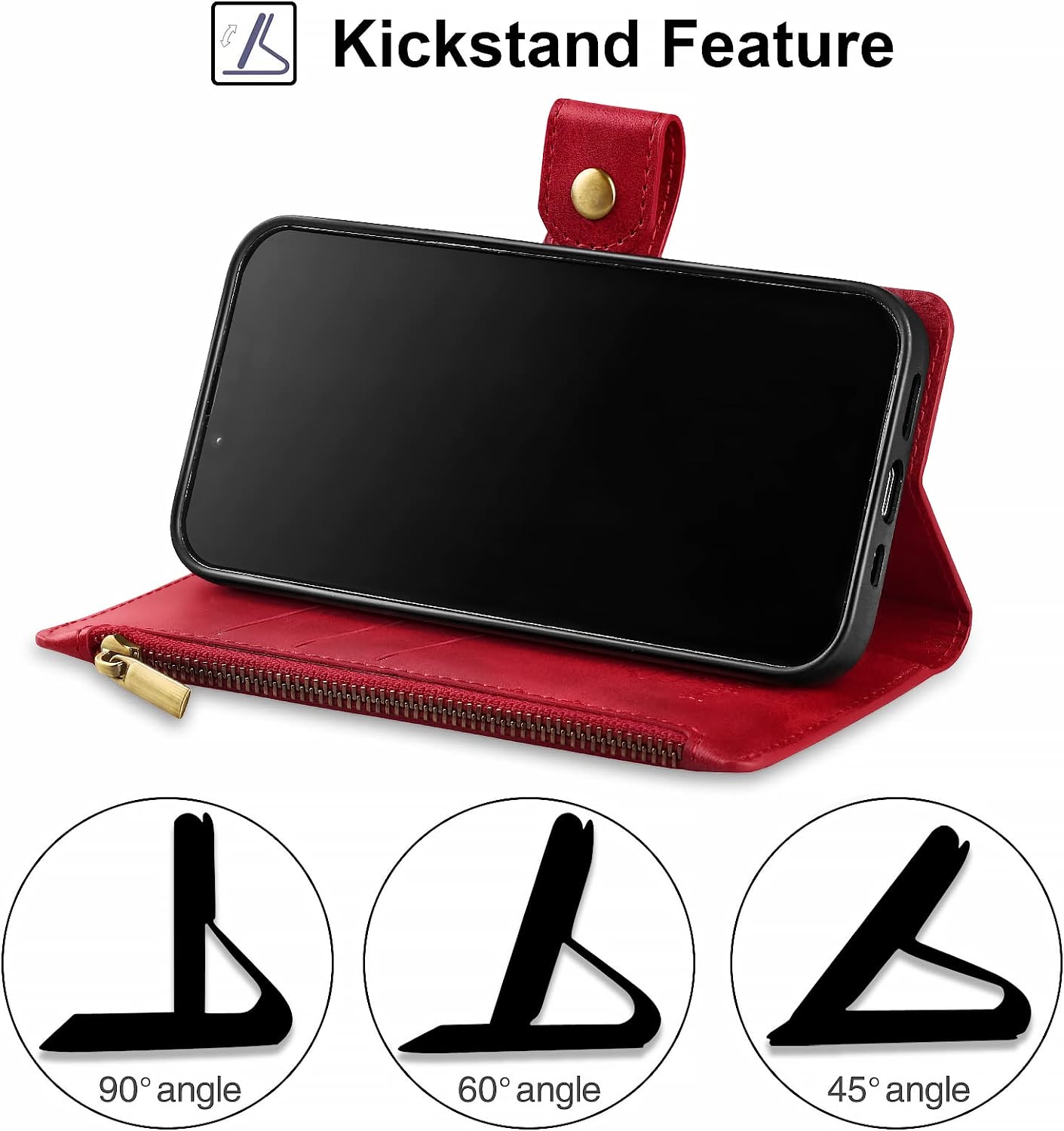 Google Pixel 7 Wallet Case with Card Holder & Kickstand - Slim Protective Phone Cover for Men & Women (Red) - Perfect for Travel, Work & Everyday Use