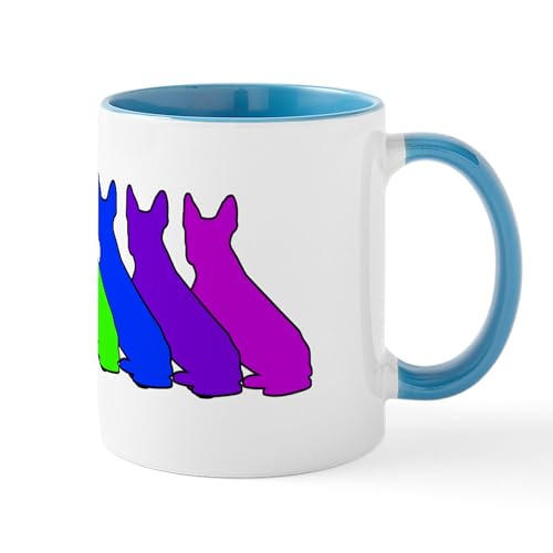 White/Blue Inside - Rainbow Boston Terrier Mug