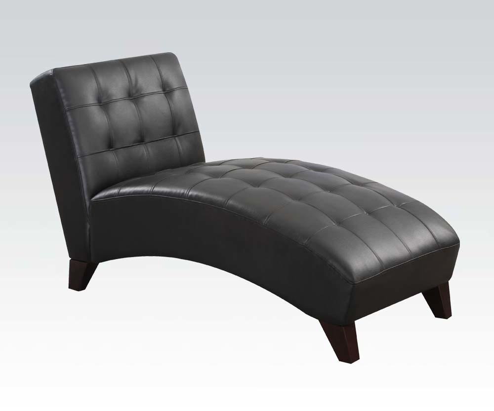 Anna Lounge Chaise by Acme Furniture - Modern Accent Chair for Living Room, Bedroom & Office - Comfortable Upholstered Chaise Lounge with Wooden Legs