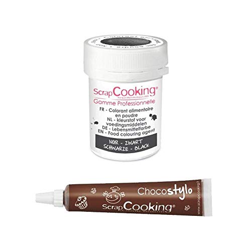 5g Black Food Coloring Powder & Edible Chocolate Pen for Baking, Cake Decorating, and DIY Desserts