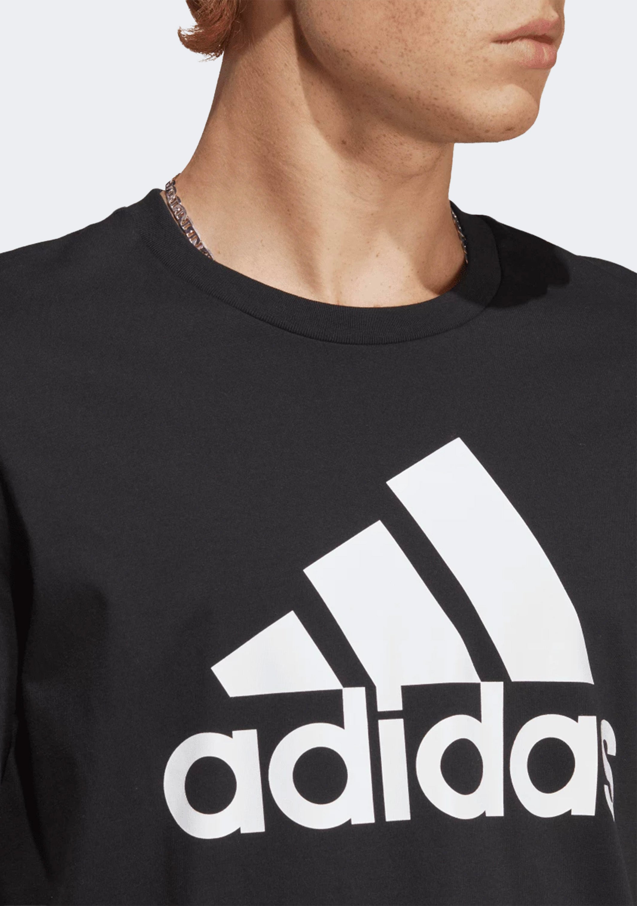 Adidas Men's Essentials Big Logo T-Shirt - Comfortable Cotton Jersey Tee for Casual Wear, Gym & Everyday Outfits