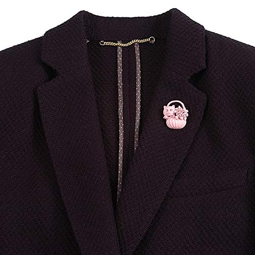 Pink Kitten In The Basket Crystal Brooch - Elegant Cat Jewelry Pin for Women, Gift for Cat Lovers - Perfect for Blazers, Scarves & Handbag Decoration