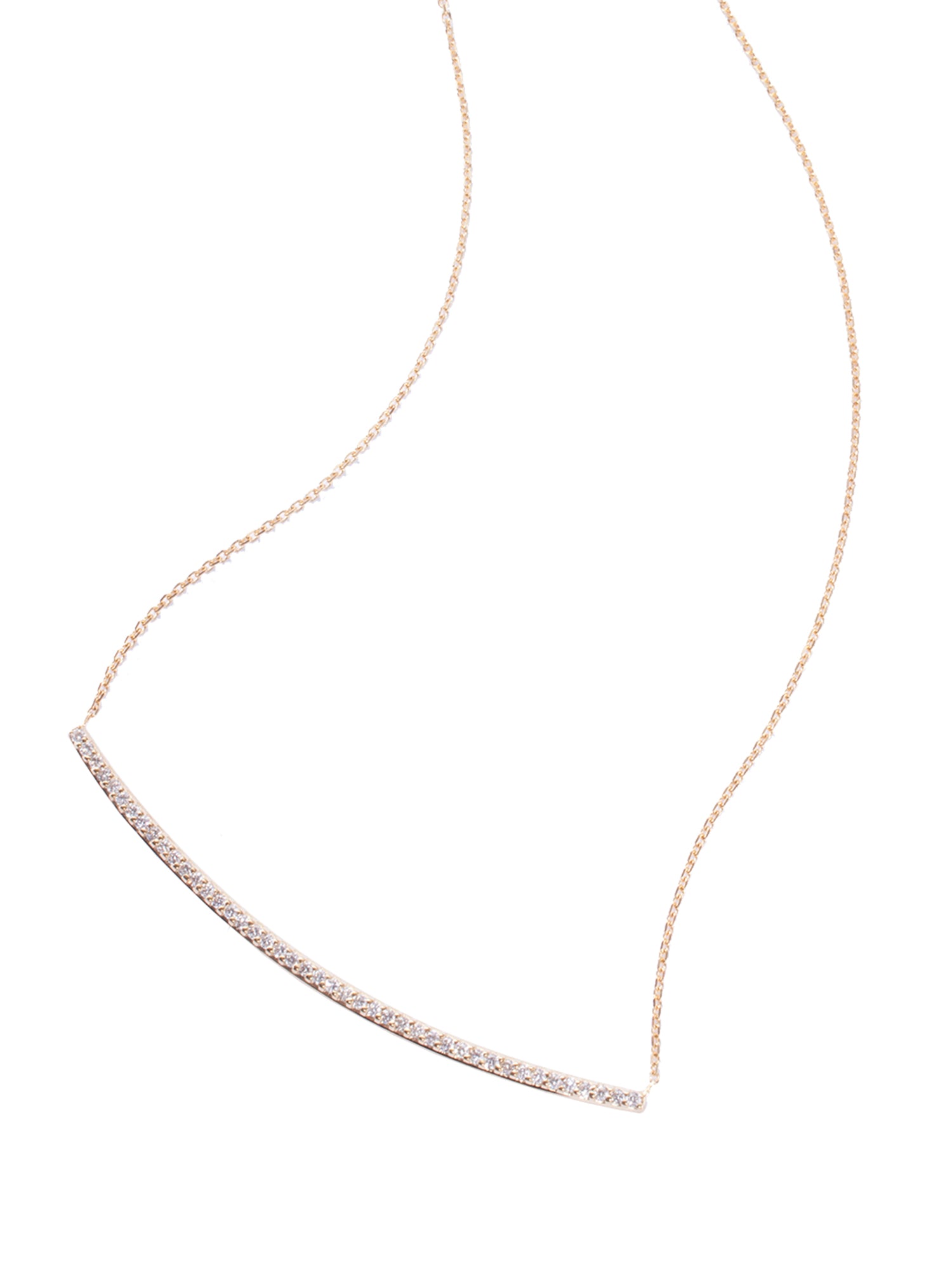 14K Gold Pave Diamond Bar Necklace for Women - Elegant Layering Necklace for Everyday Wear & Special Occasions