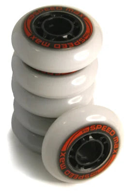 Snow White Speed Max Inline Wheels 6-Pack - Premium Roller Skate Wheels for Indoor/Outdoor Skating, Hockey & Roller Derby