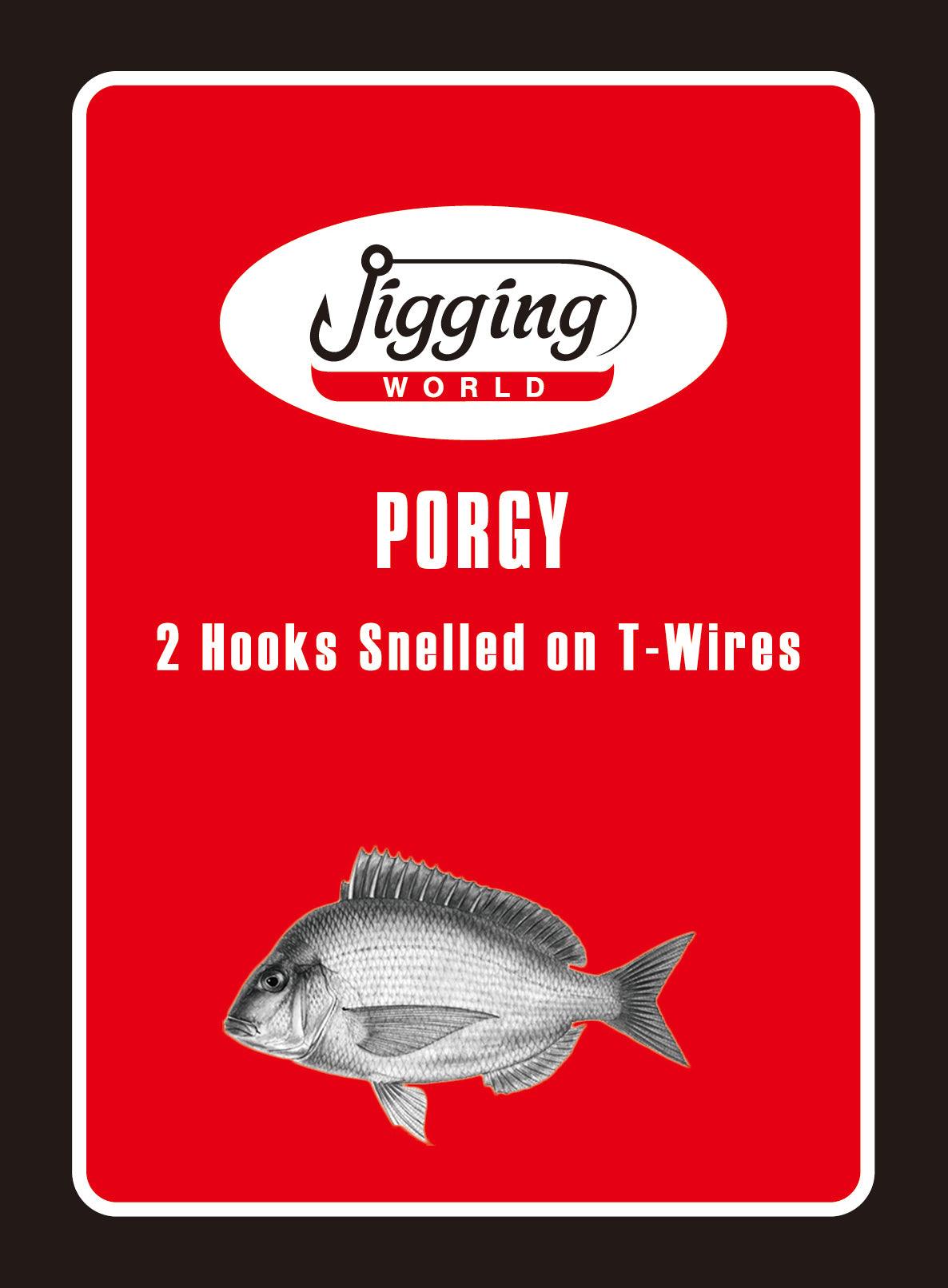 Jigging World Porgy Hi-Lo T-Wire Fishing Rigs - Saltwater Bottom Fishing Lures for Seabass, Flounder & Snapper