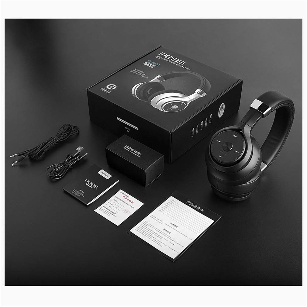 Wireless Bluetooth Headphones with Microphone, Foldable Over-Ear Headset with Soft Memory-Protein Earmuffs, Bluetooth 5.0 for Phone/PC/Laptop (Brown) - Perfect for Work, Travel & Gaming