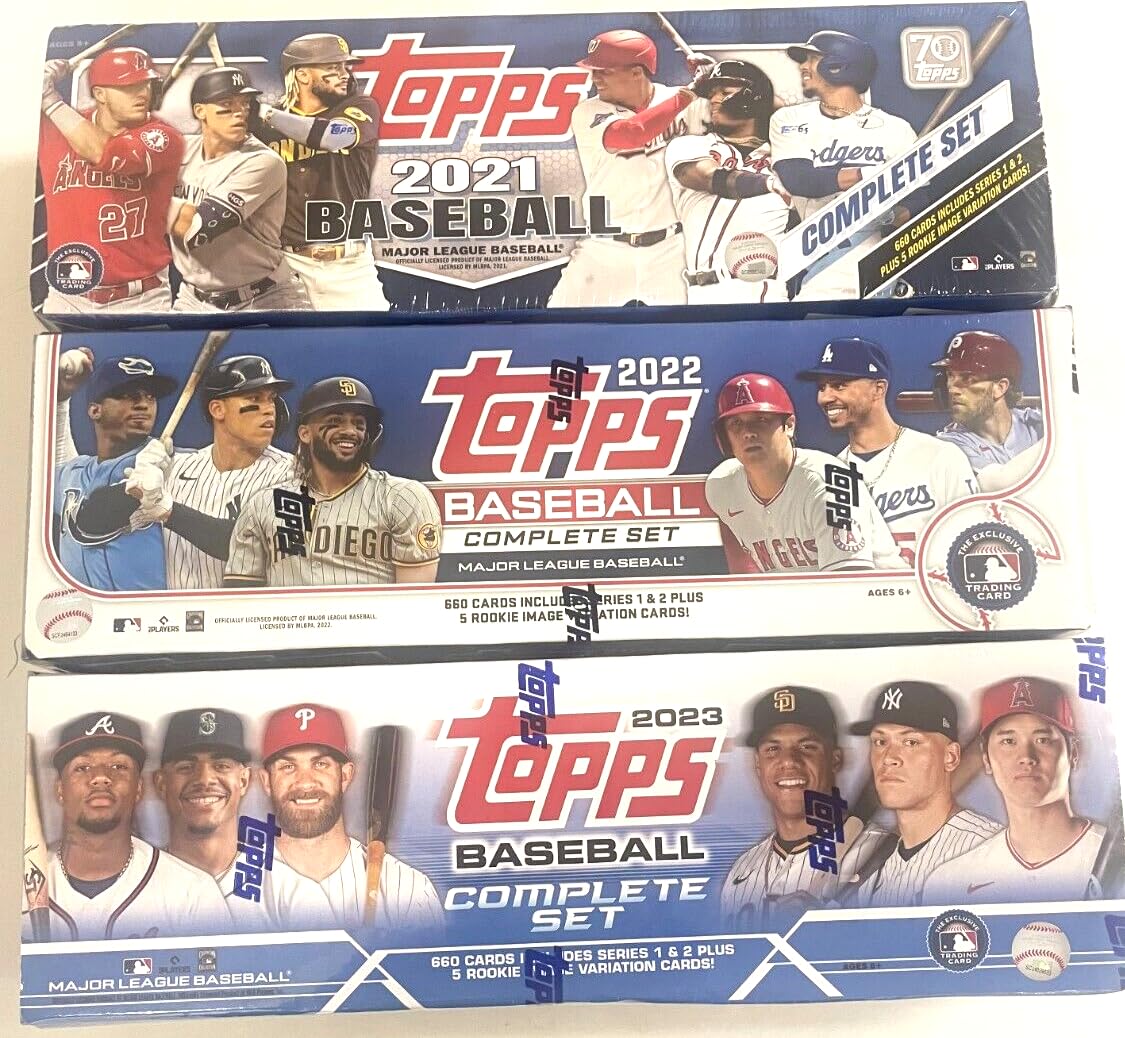 2021-2023 Topps Baseball Cards Complete Factory Sealed Sets (3-Pack Bundle) - Perfect for Collectors, Investors & Sports Memorabilia Enthusiasts