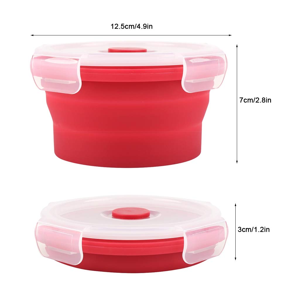 Foldable Silicone Bento Lunch Box 350ml - Microwave Safe for Office & Picnics