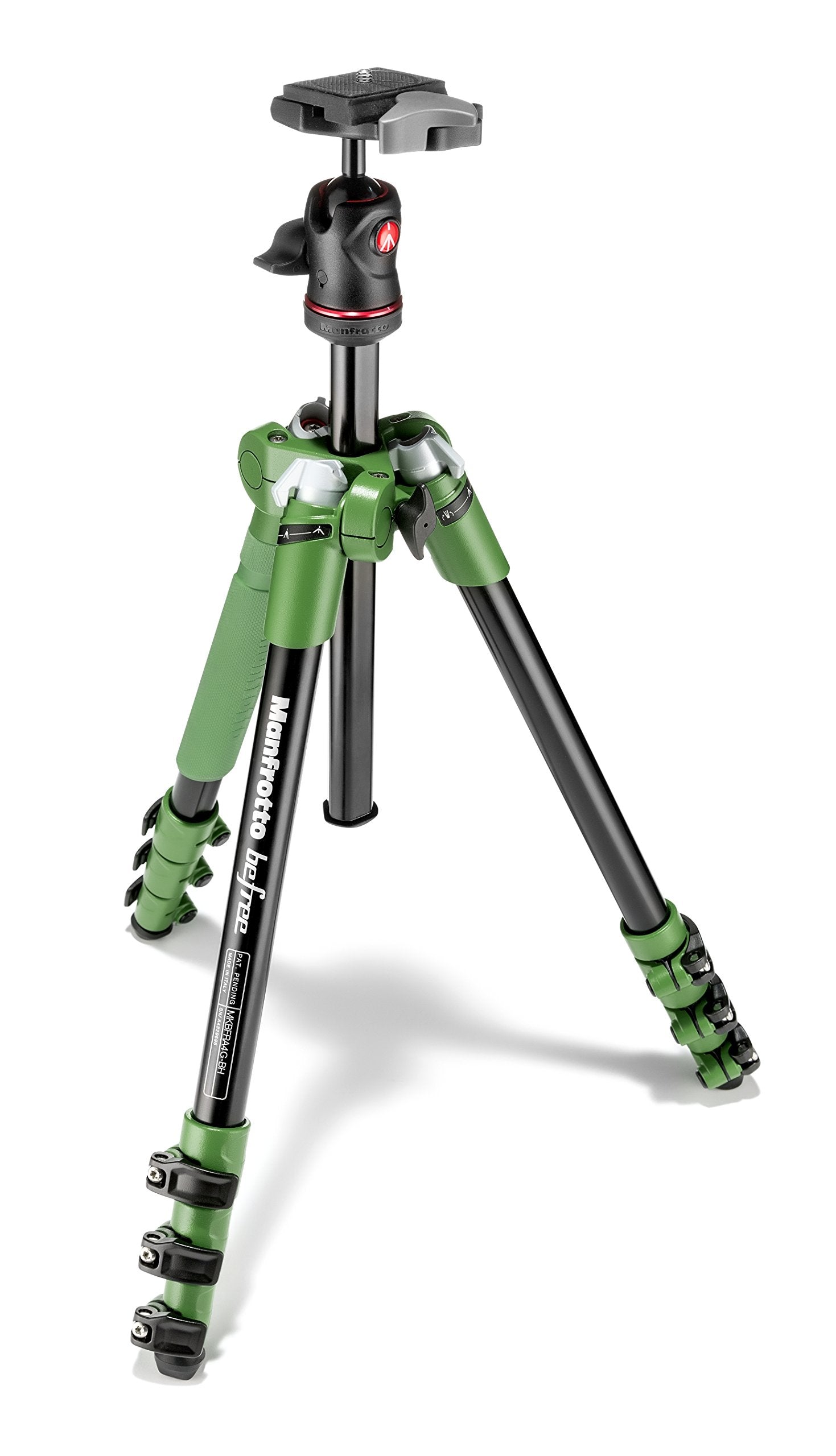 Manfrotto MKBFRA4G-BH BeFree Compact Aluminum Travel Tripod - Lightweight & Portable for Photography, Vlogging, Hiking - Green