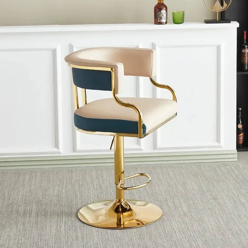 Swivel Leather Bar Stools - Height Adjustable Kitchen Counter Stools for Dining Room, Bar & Home Decor