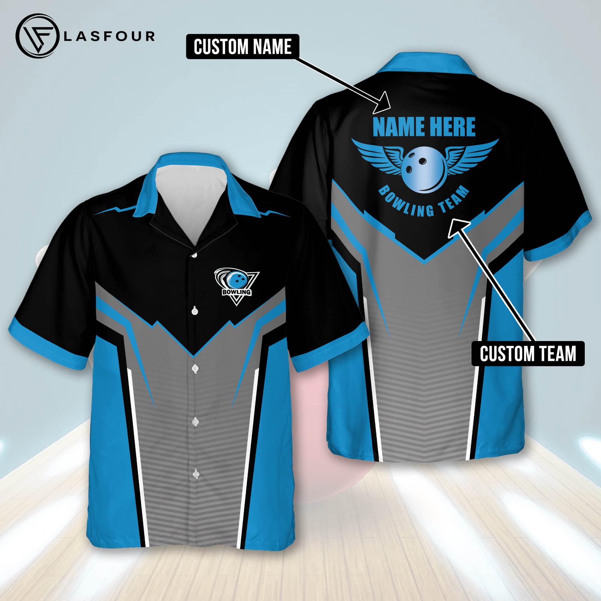 Custom Bowling Hawaiian Shirts for Men - Team Uniform & Casual Wear