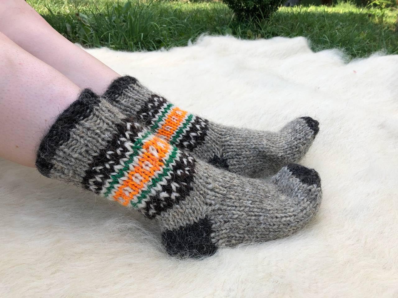 Premium Grey Wool Socks for Women (US 5-5.5) - Hand Knitted Thick Winter Socks, Organic Merino Wool, Extra Warm Bed Socks - Perfect for Cold Weather, Home Comfort & Outdoor Activities