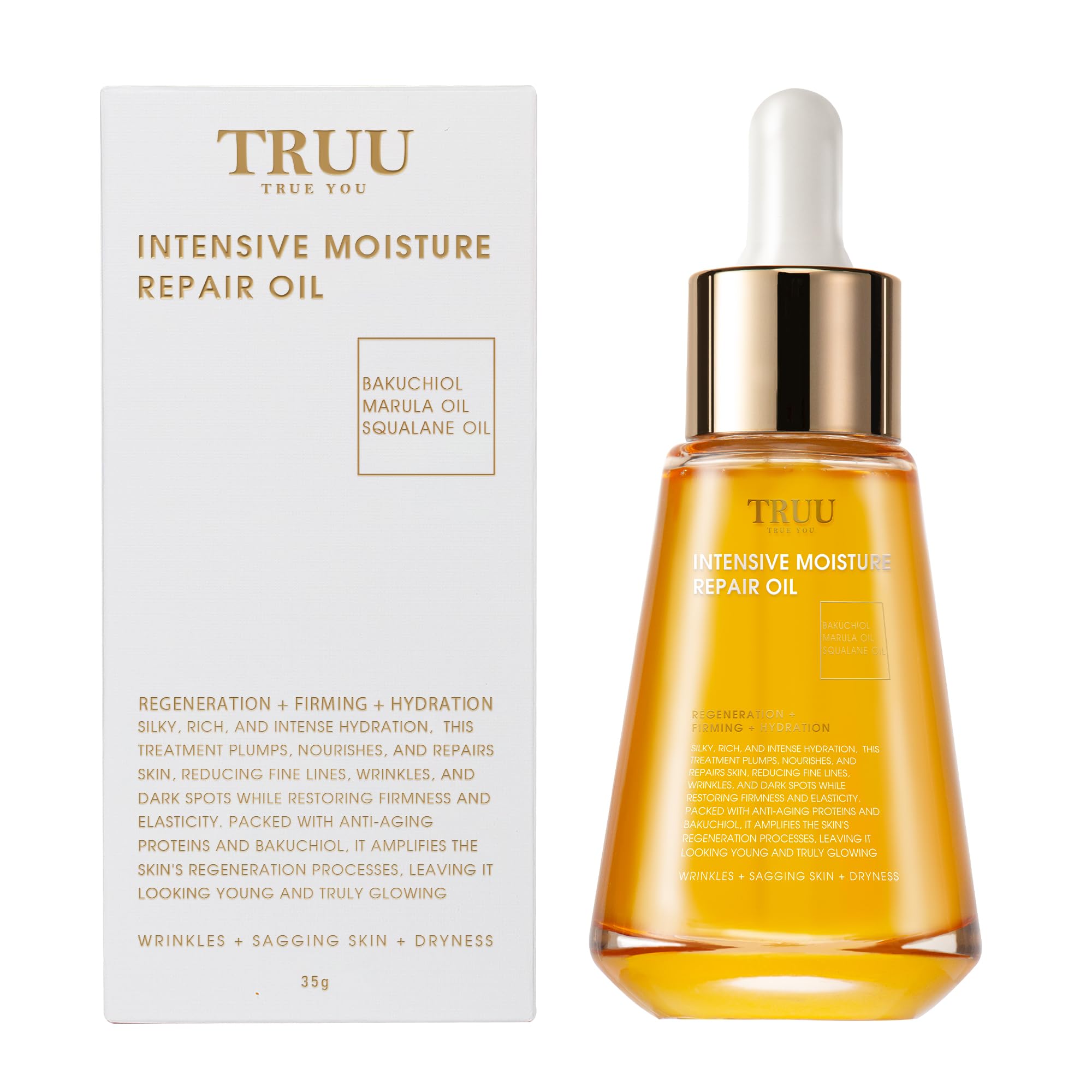 TRUU Intensive Moisture Repair Oil 35G - Deep Hydrating Hair & Skin Treatment for Dryness - Perfect for Damaged Hair Care, Scalp Nourishment & Body Moisturizing