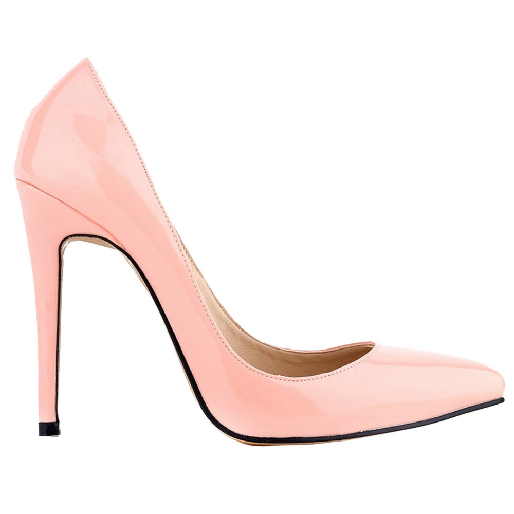 Wotefusi Women's Sexy Candy Stilettos - 4 Inch High Heel Pumps for Prom, Party & Evening Wear - Comfortable Dress Shoes for Women (Black/Red) - Perfect for Weddings, Night Out & Special Occasions
