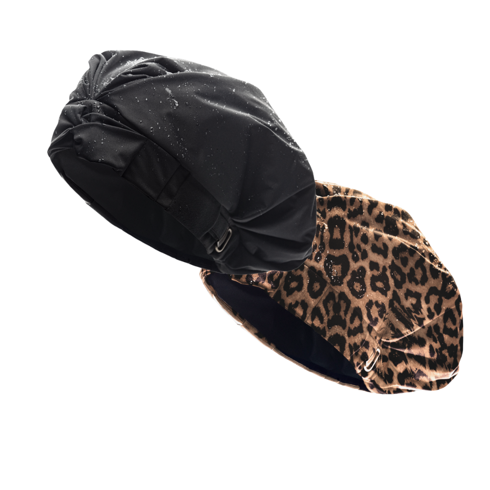 Hairbrella Satin Lined Shower Cap XL - 2 Pack | Extra Large Waterproof Shower Cap for Women & Men | Soft Satin Lining Protects Hair | Perfect for Bathing, Swimming & Salon Visits