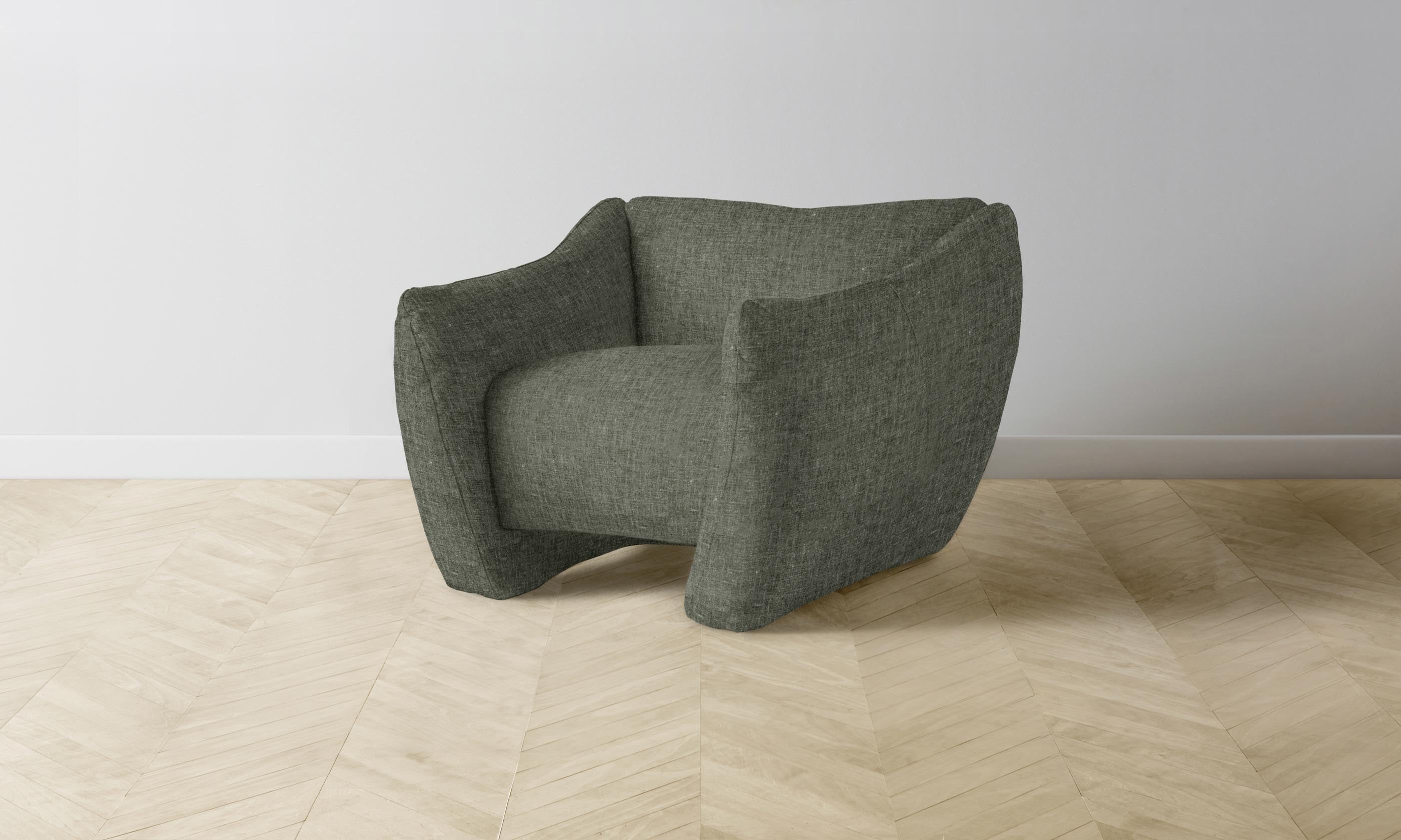 The Bond Chair - Premium Heritage Belgian Linen Upholstered Dining Chair in Thyme Green | Elegant Home Decor & Comfortable Seating for Dining Room, Kitchen, or Office