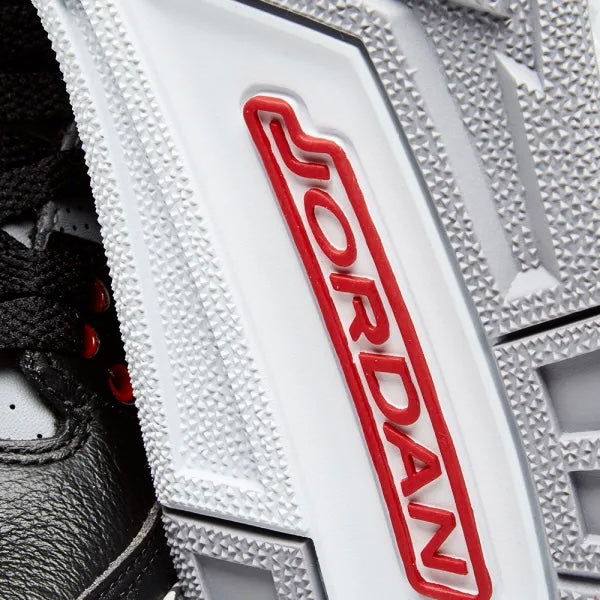 Air Jordan 3 Retro 2018 GS Sneakers - Black Fire Red Cement Grey White Basketball Shoes for Women & Girls - Perfect for Streetwear, Gym & Casual Outfits