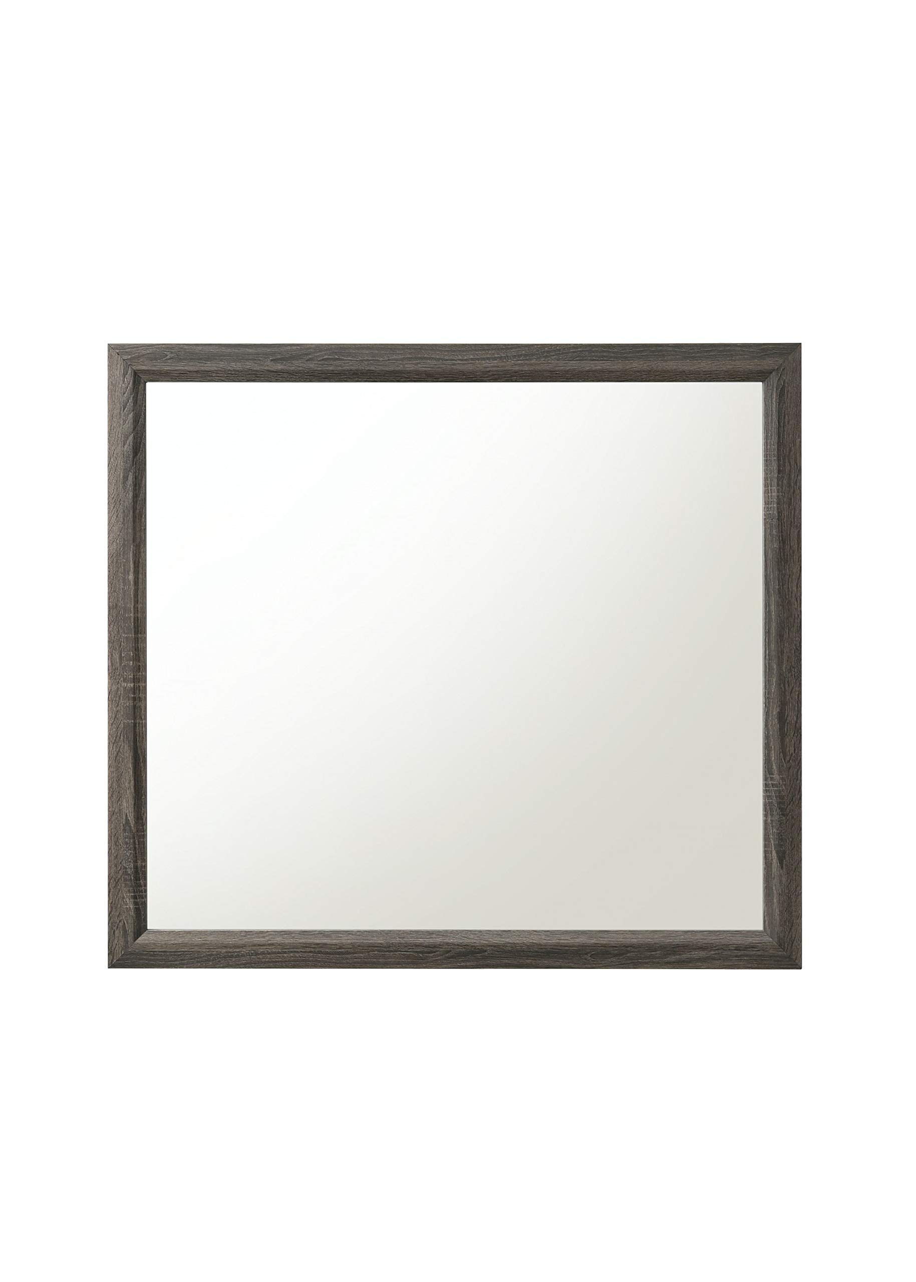 HomeRoots Weathered Gray Rectangular Mirror - Paper Veneer & MDF Wall Mirror for Living Room, Bedroom, or Entryway Decor