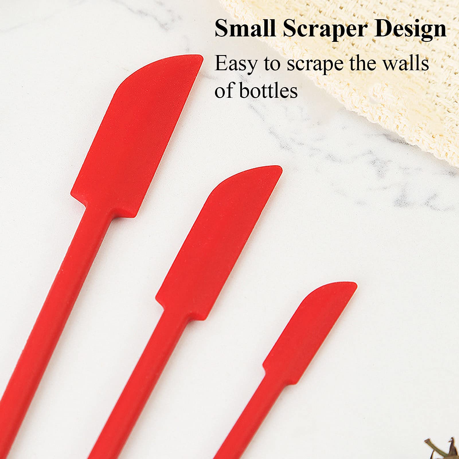 6-Pack Mini Silicone Spatulas - Reusable Double-Ended Small Jar Spoons for Kitchen Baking, Cosmetics & Beauty Products | Perfect for Jars, Bottles, Creams & Tight Containers