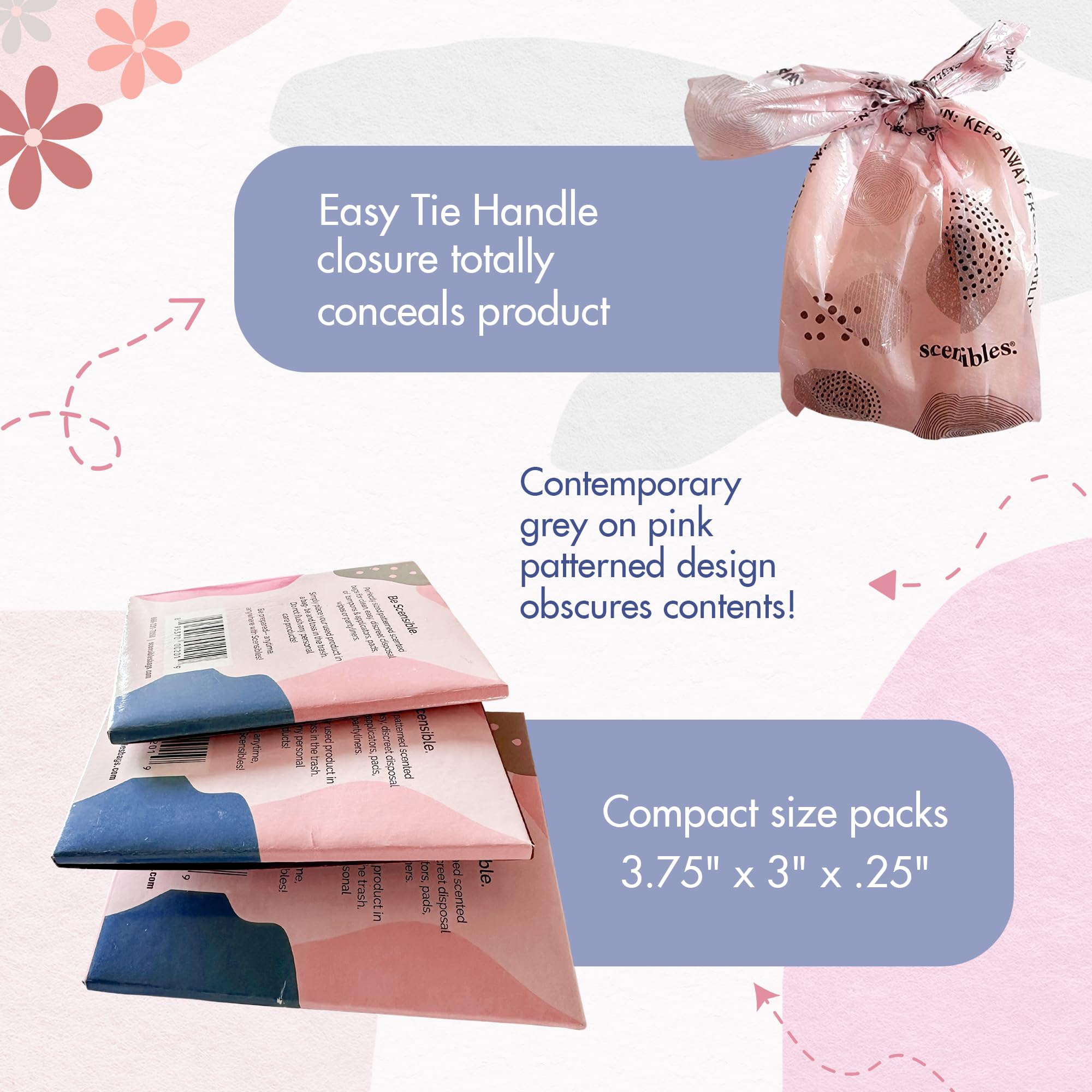Disposable Travel Hygiene Bags - 30 Count (10 Packs of 3) for Tampons, Pads, Condoms & Personal Care - Compact, Odor-Controlling & Discreet Waste Solution - Perfect for Travel, Gym, Office & On-the-Go Use