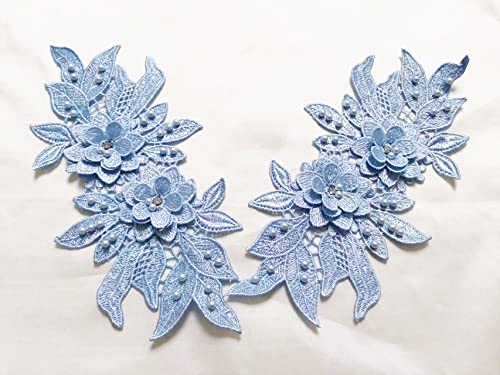 wathet flower-2pcs