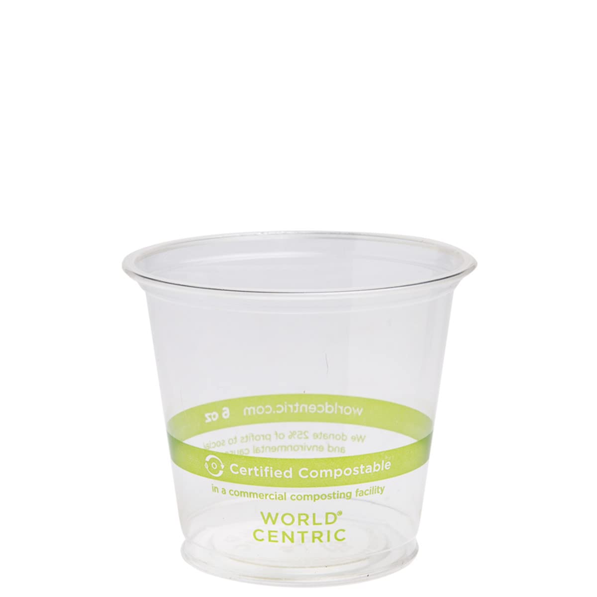World Centric 100% Compostable 6 oz Clear PLA Cold Drink Cups - Eco-Friendly Biodegradable Party Cups for Juice, Iced Coffee & Smoothies (Pack of 2000) - Perfect for Cafes, Offices & Sustainable Events