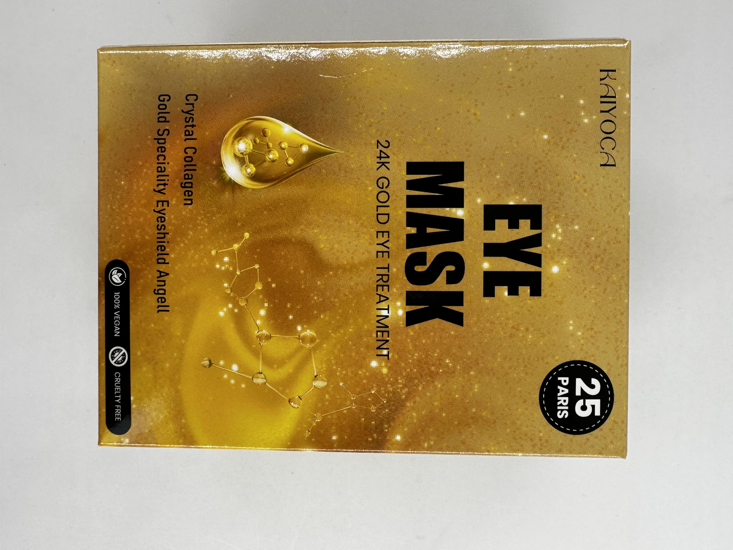 24K Gold Eye Treatment Masks 25 Pairs - Anti-Wrinkle & Dark Circle Therapy with Hyaluronic Acid, Under Eye Gel Pads for Puffiness & Firming - Hydrating Eye Care for Day & Night Use, Perfect for Spa, Travel & Home Skincare Routine