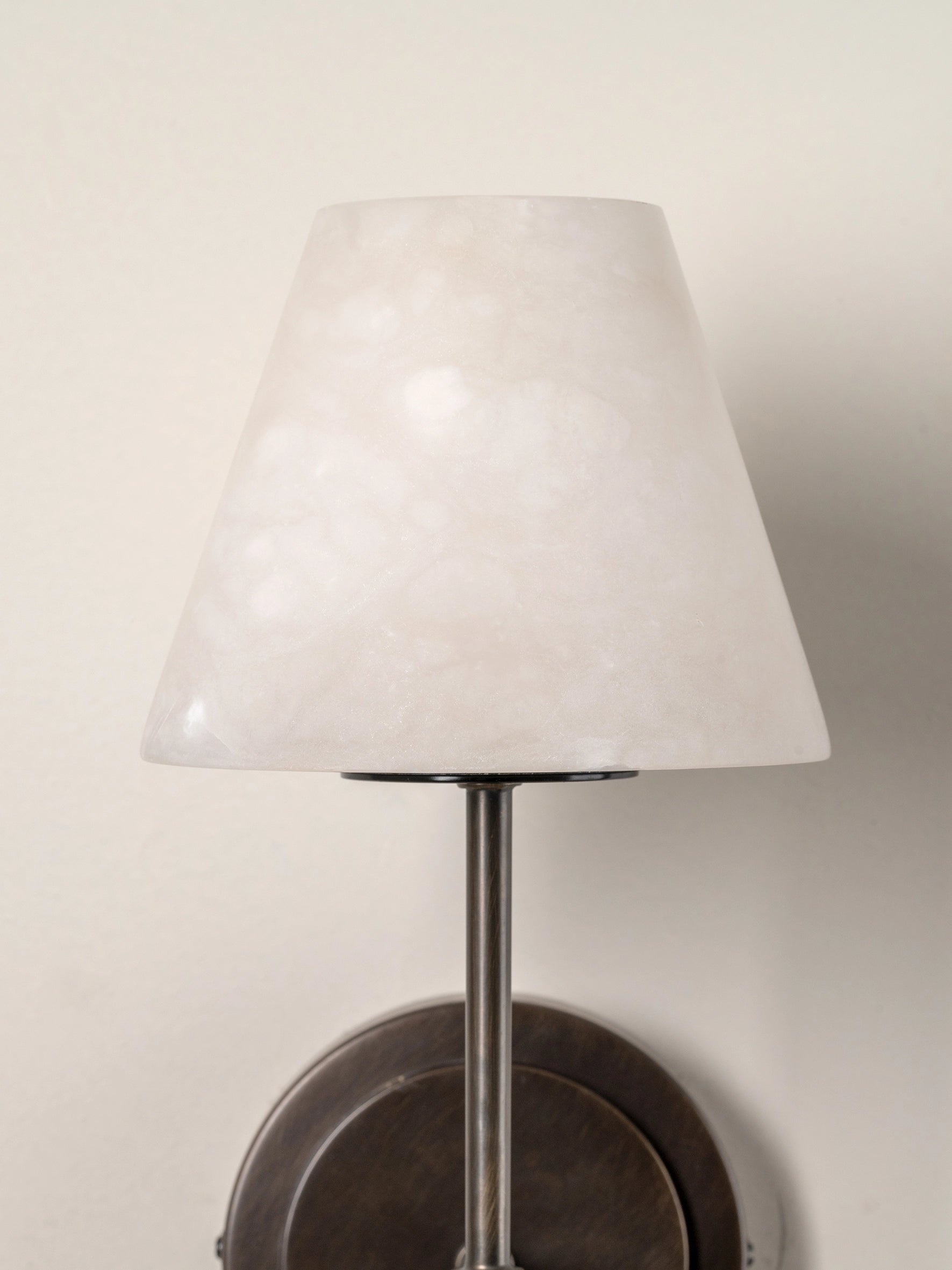 Alabaster and Bronze Wall Light - Single Sconce for Bedroom, Living Room, or Hallway Lighting