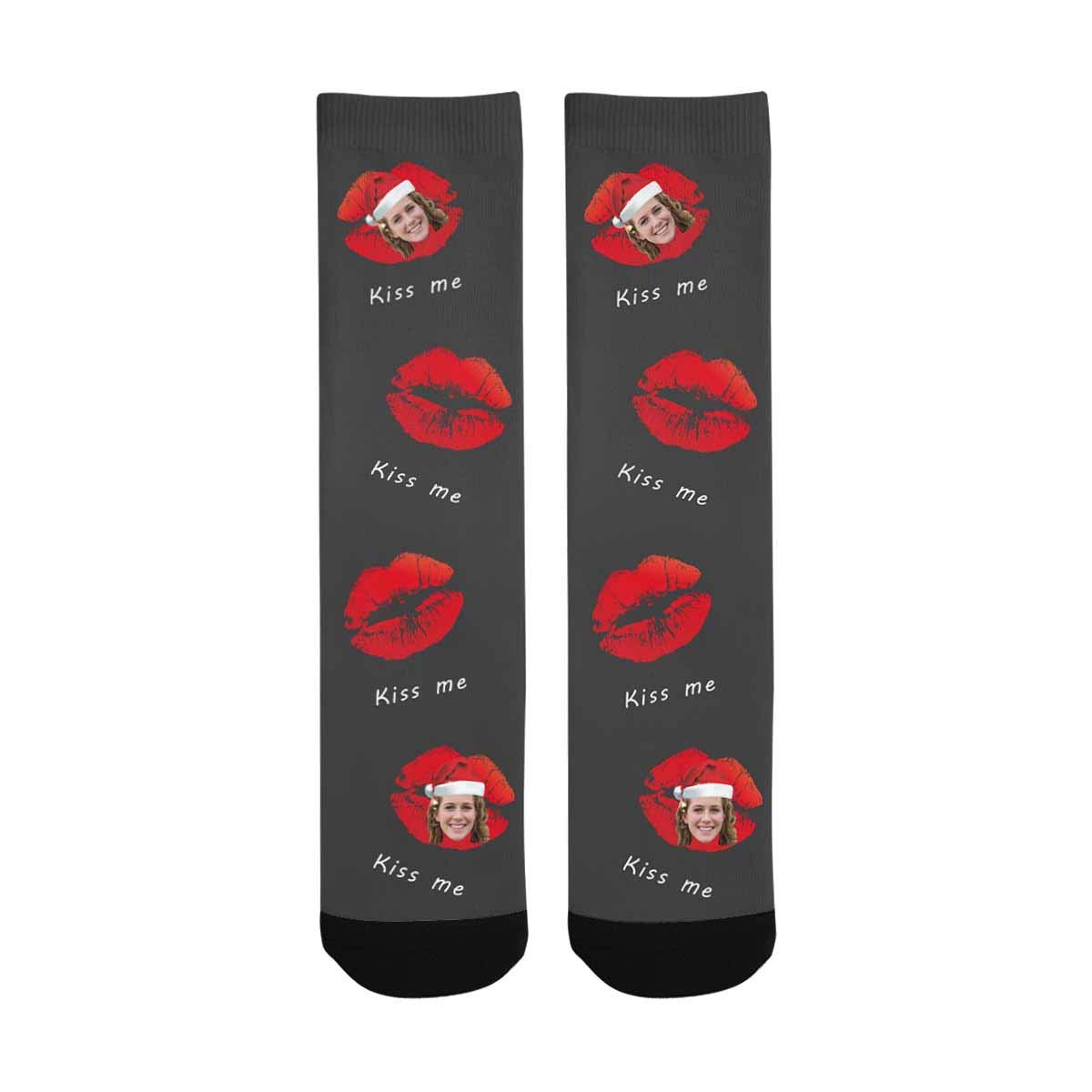 Custom Photo Socks - Personalized Blue Dog Paw Design | Turn Your Picture into Unique Unisex Socks | Perfect Gift for Pet Lovers, Couples & Special Occasions