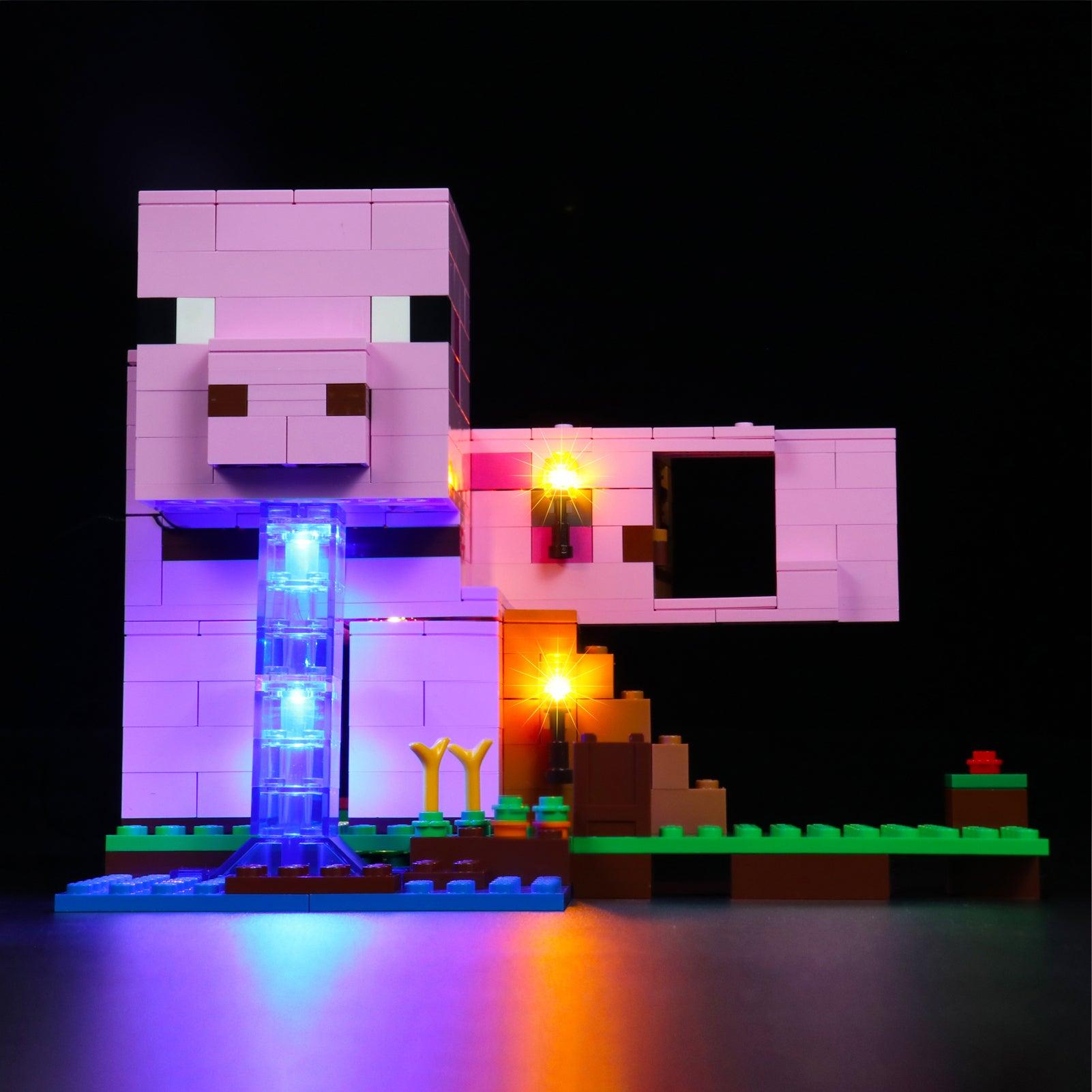 Best Light Kit for Lego Ideas Minecraft The Pig House 21170 - DIY Illumination Set for Lego Builders & Minecraft Fans - Perfect for Night Displays & Gaming Room Decor
