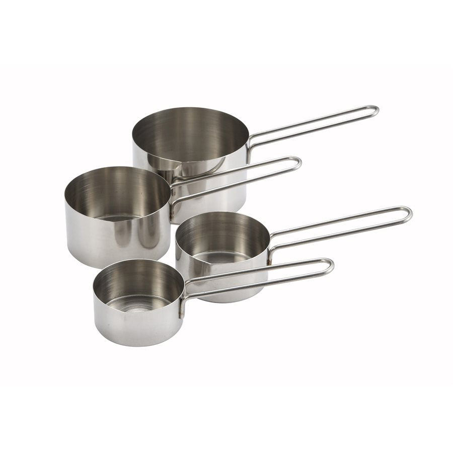 Winco 4-Piece Measuring Cup Set - Stainless Steel Kitchen Measuring Cups for Baking & Cooking - Perfect for Liquid & Dry Ingredients (MCP 4P)