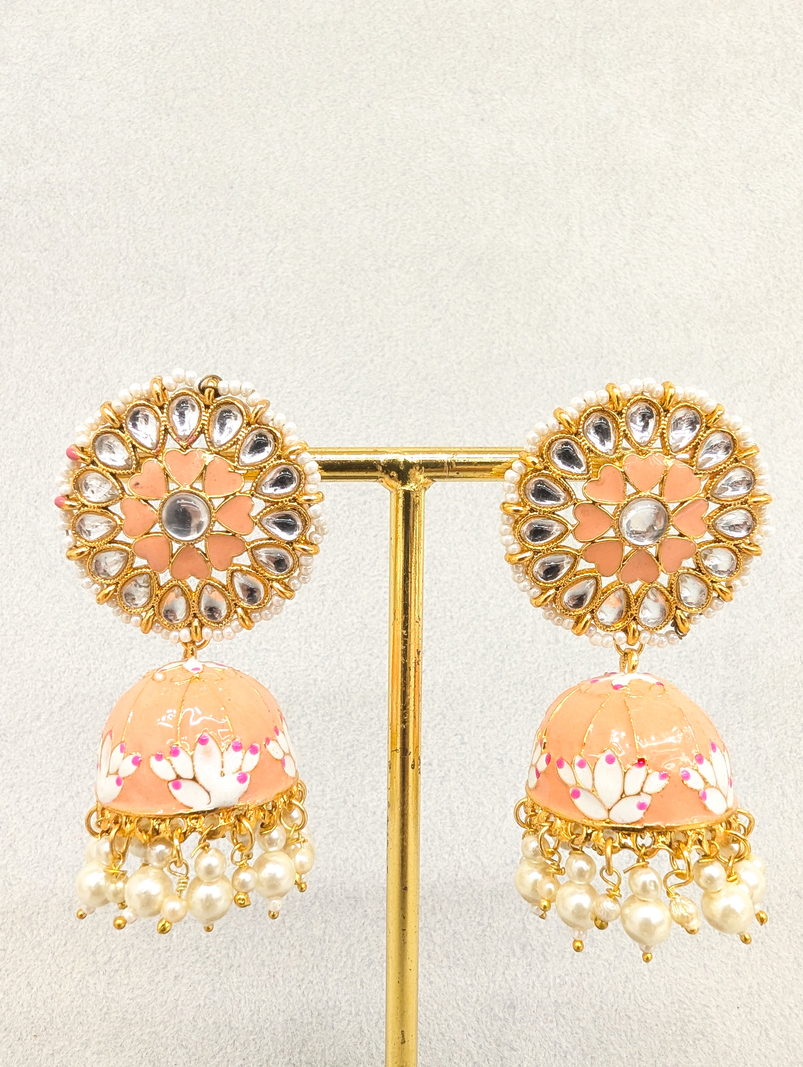 AASHNA MEENAKARI EARRINGS - Handcrafted Indian Jewelry, Traditional Kundan Earrings for Women, Perfect for Weddings & Festive Occasions