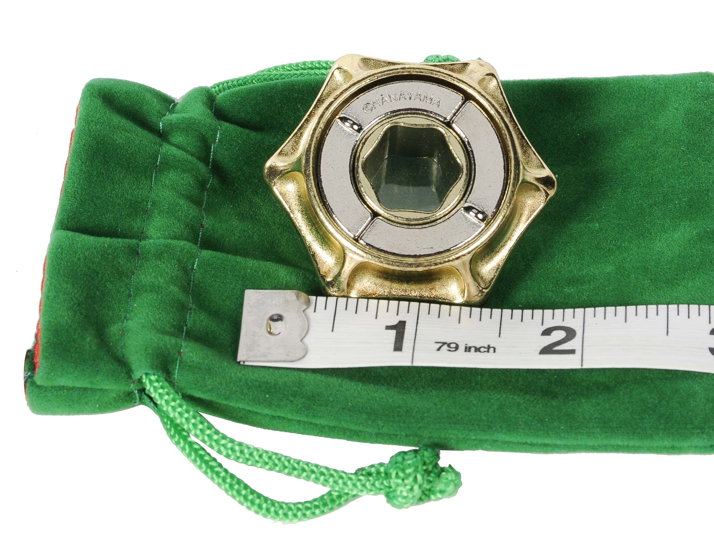 Hanayama Metal Brain Teaser Puzzles - 2022 New Releases Dice & Valve with 2 Green Velveteen/Red Satin Drawstring Pouches - Challenging Logic Games for Adults & Teens - Perfect for Office Stress Relief, Travel Entertainment & Gift Giving