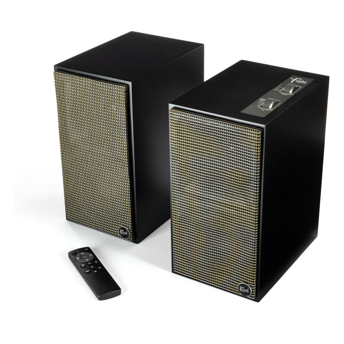 Klipsch The FIVES Premium Powered Bookshelf Speakers - High-Fidelity Bluetooth Audio System for Home Theater, Gaming & Music Listening