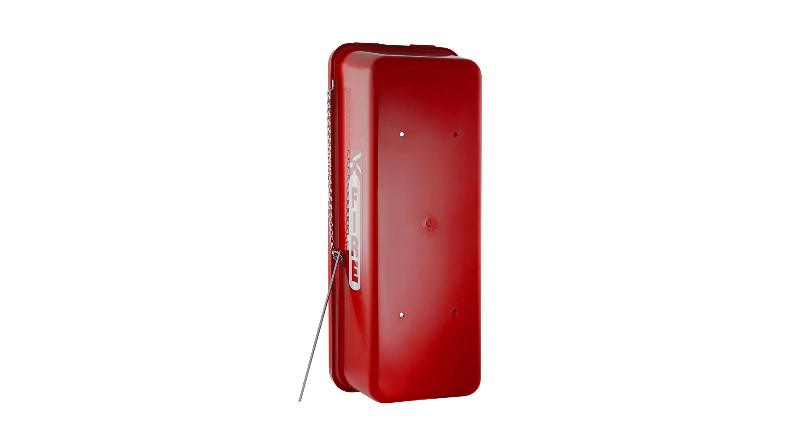 10 lb. Red Surface-Mounted Fire Extinguisher Cabinet with Breaker Bar - Wall-Mounted Safety Storage for Home, Office & Commercial Use
