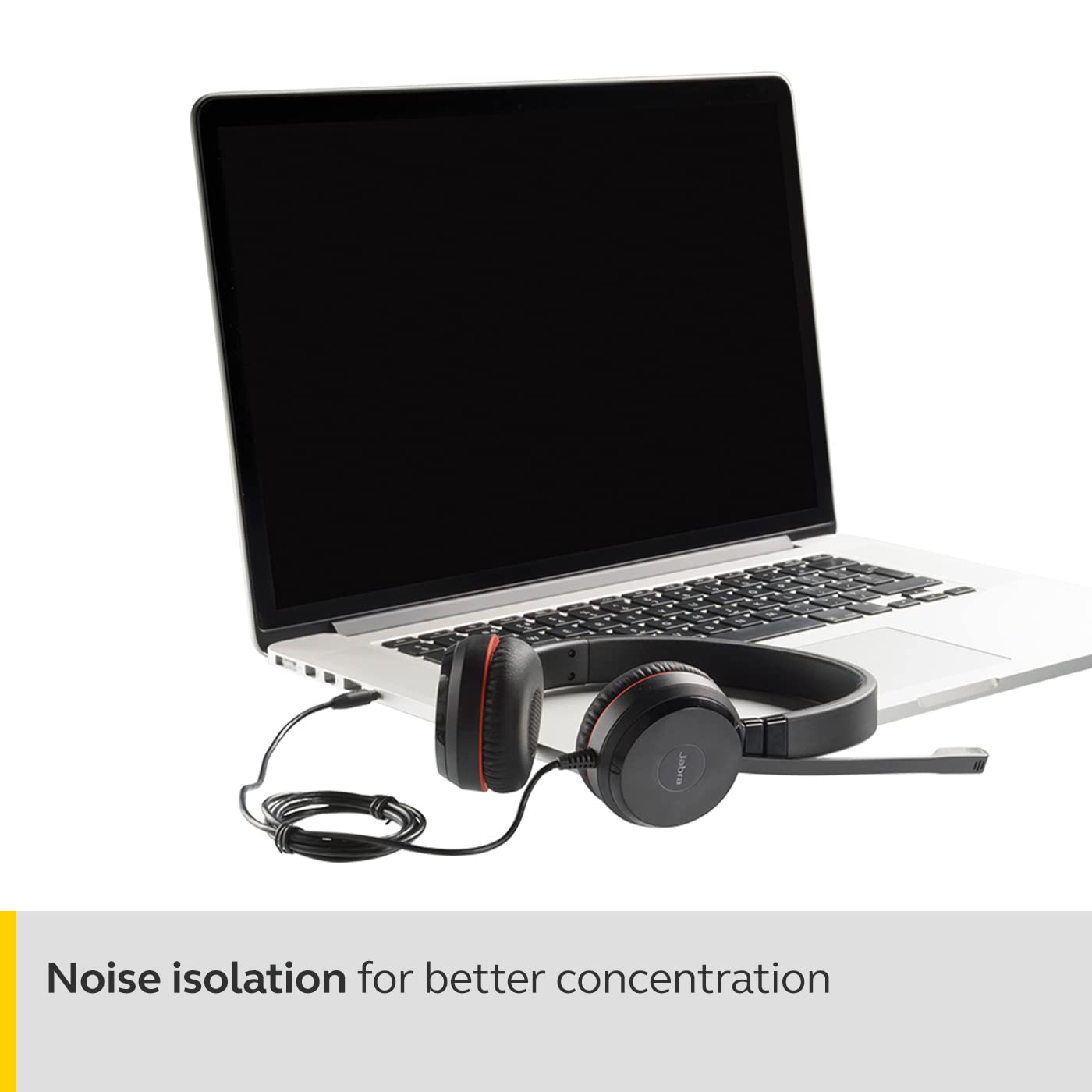 Jabra Evolve 30 II UC-Optimized Wired Stereo Headset with 3.5mm Jack/USB - Premium Sound for Calls & Music - All-Day Comfort Office Headphones - Perfect for Remote Work, Call Centers & Video Conferencing
