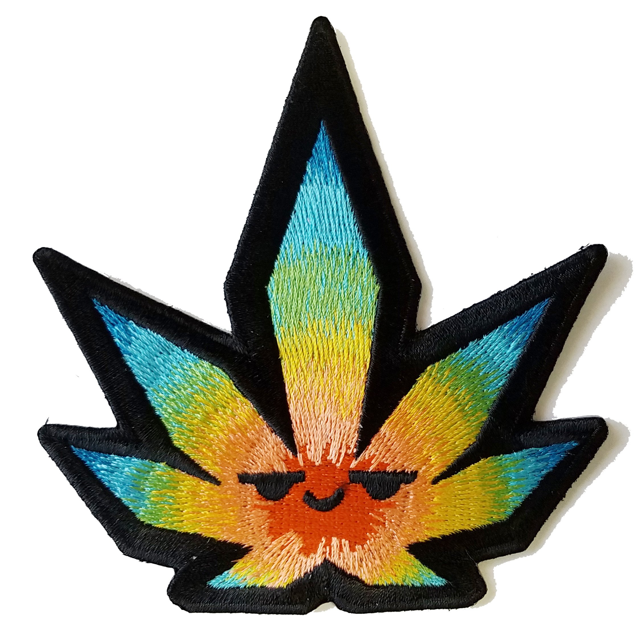 Psychedelic Leaf Iron-On Embroidered Patch for Jackets, Hats & Bags - Cool Hippie Style Accessory for Festival, DIY & Gifts