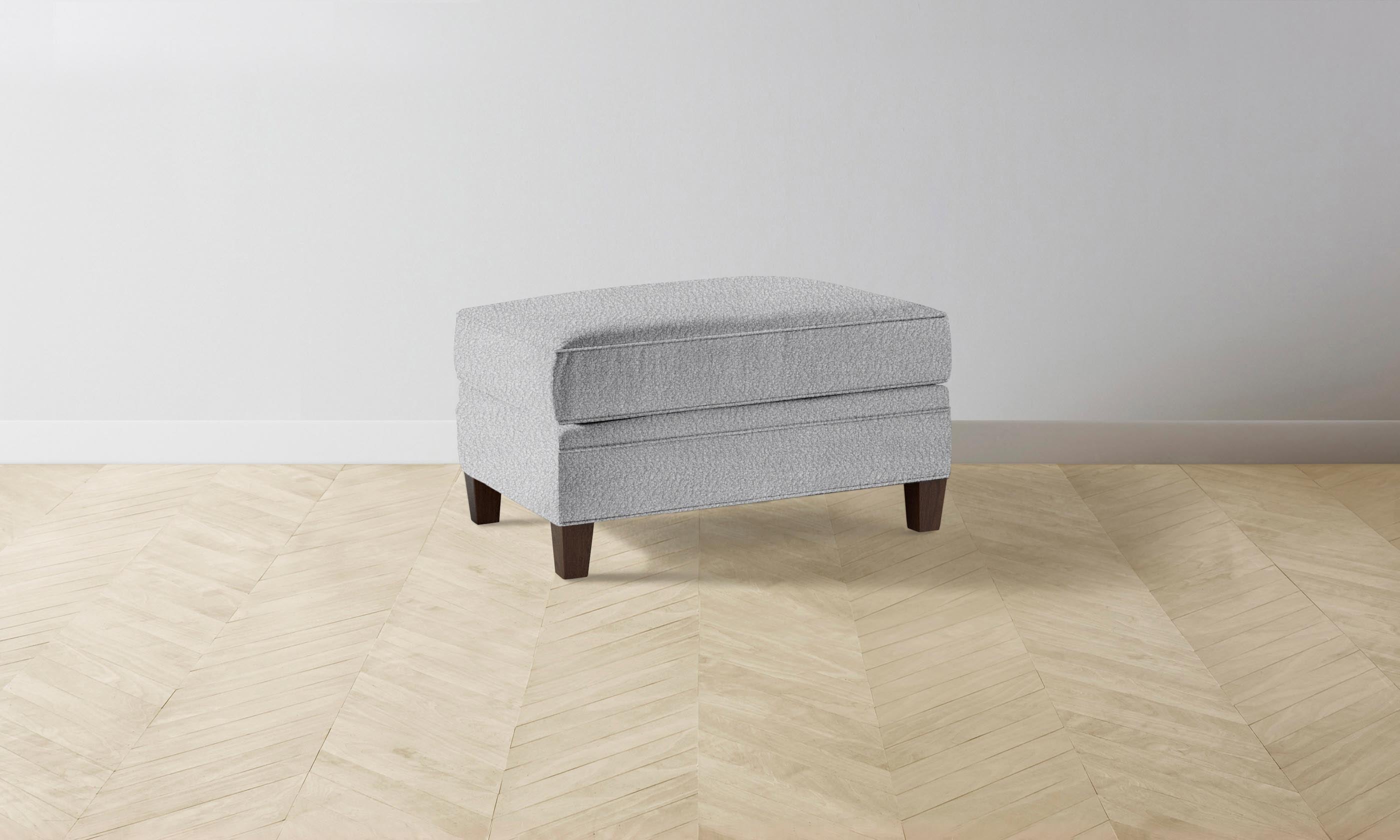 Carmine Ottoman with Italian Bouclé Fabric - Waterfall Edge Design for Living Room, Bedroom & Home Decor