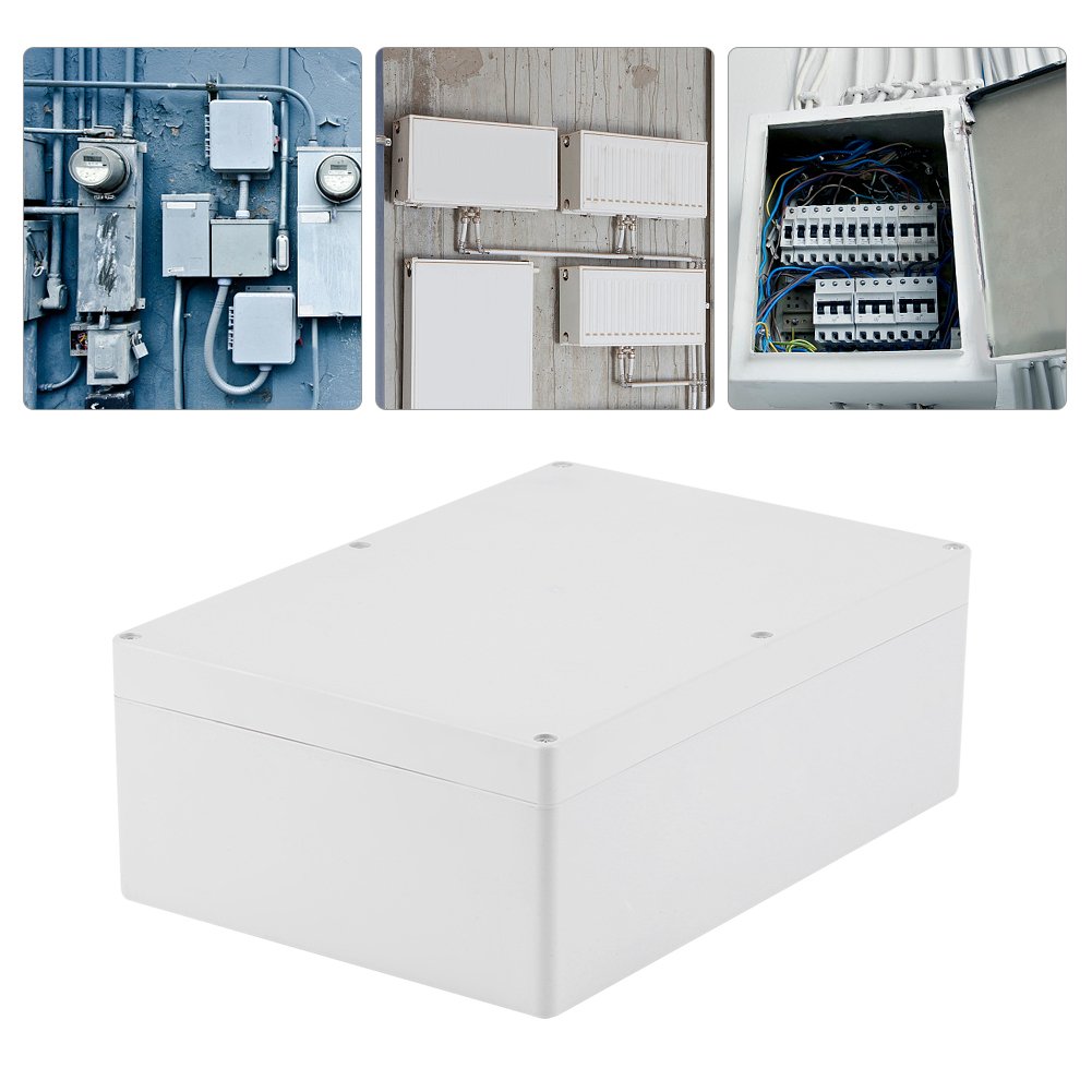 ABS Plastic IP65 Waterproof Junction Box 263x185x95mm - Electrical Enclosure Box for Outdoor Cable Connections, Project Box & Instrument Case - Ideal for Solar Panels, Security Systems & Industrial Wiring